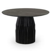 Modrest Jenna Modern Black Marble & Black Mango Round Dining Table Model VGBR-SBA-4227-BLK